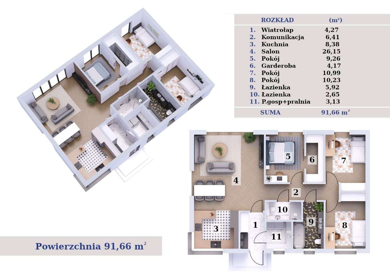 Parterowy dom z garażem w stanie deweloperskim - Pełny obrazek: 4/4
