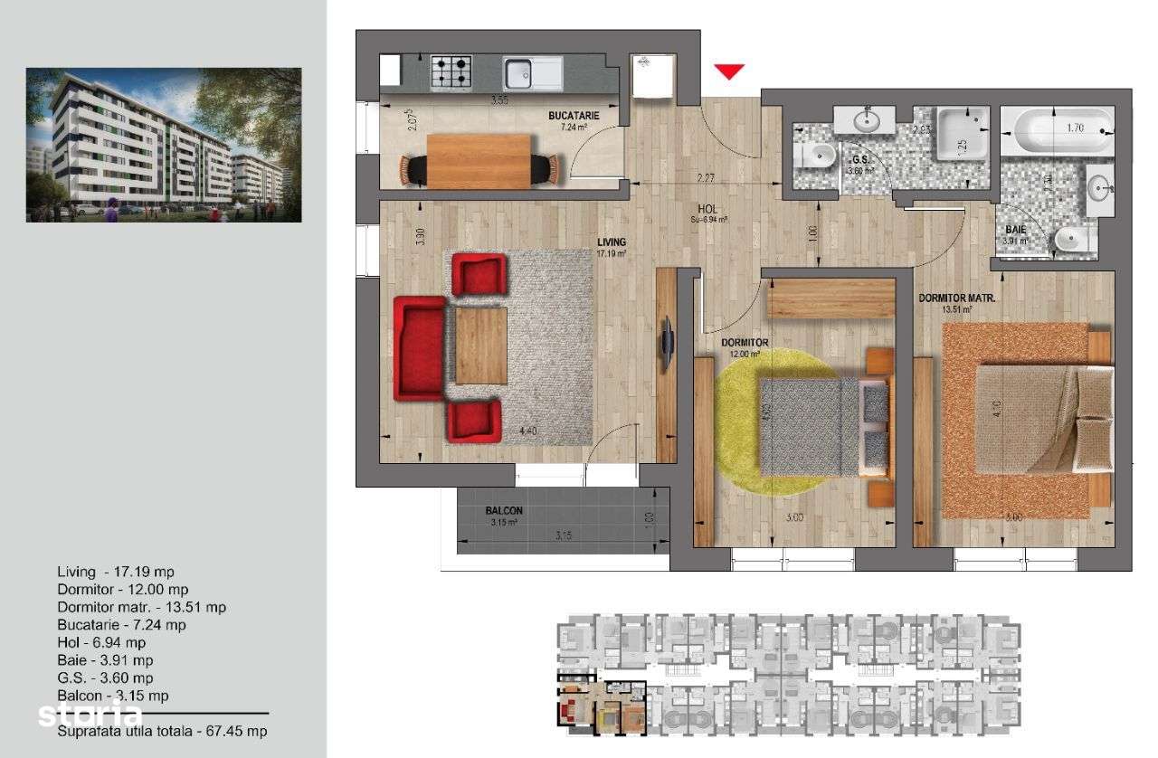 WEINER 12 Residence - Direct Dezvoltator - Apartament 3 cam decomandat - Imagine principală: 2/6