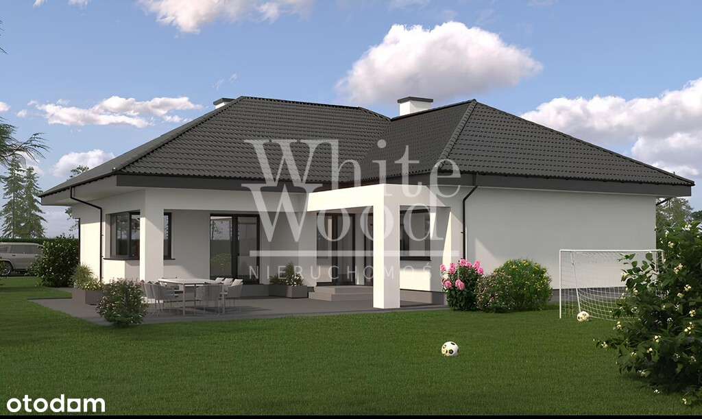 Nowoczesny dom parterowy 143 m² na dużej działce