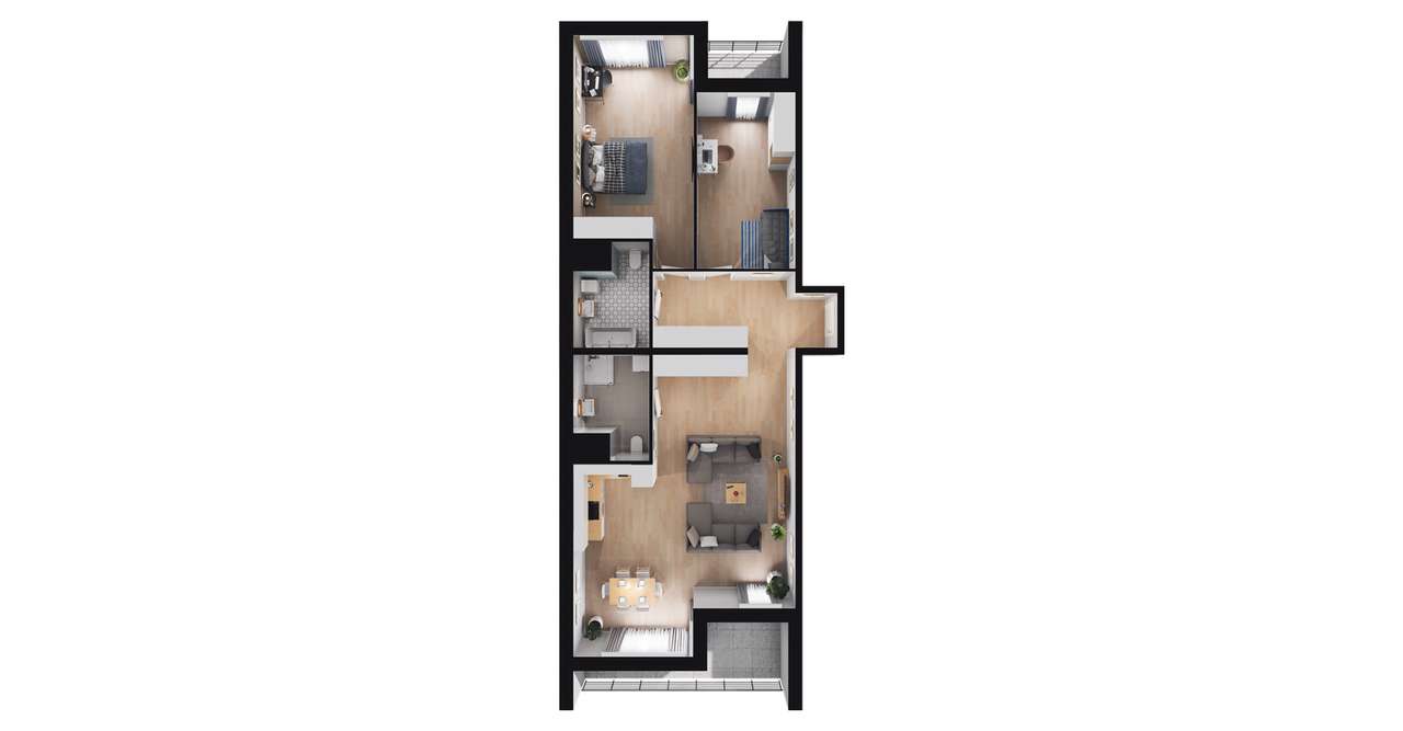 Bulvar Apartments | mieszkanie 3-pok. | B.3.03 - Pełny obrazek: 3/9