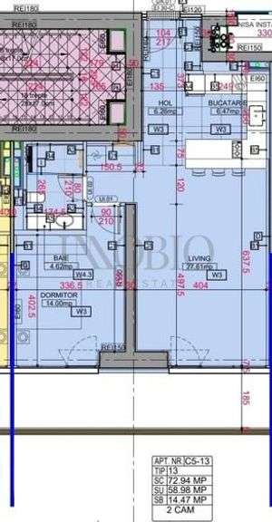Apartament lux One High District, 2 camere- preț 222 000 eur  plus TVA-5