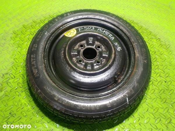 NISSAN ALMERA N16 II kolo dojazdowe 135/80/15 4x114,3 - 1