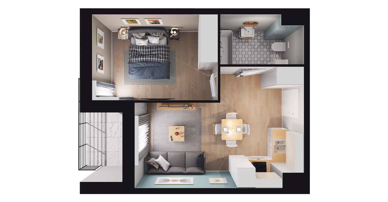 Kalaminta | mieszkanie 2-pok. | 45_ 4 - Pełny obrazek: 3/7