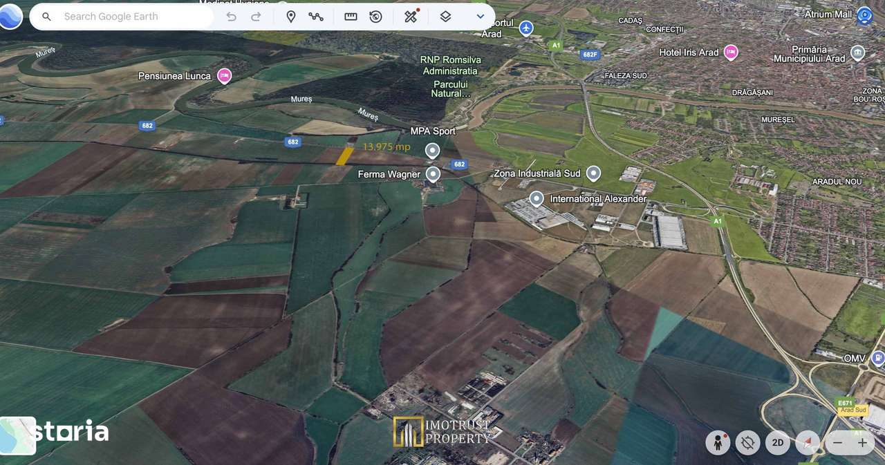 Teren industrial 13.975 mp – Zona Industrială Sud Arad, acces rapid A1 - Imagine principală: 2/4