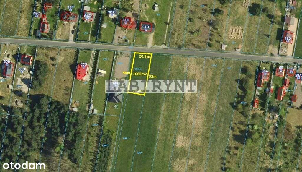 Prusicko 1065m2, budowlana, 21x50, przyłącze wody-1