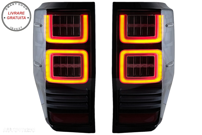 Stopuri LED Ford Ranger (2012-2018) Geam Fumuriu cu Semnal Dinamic- livrare gratuita - 4