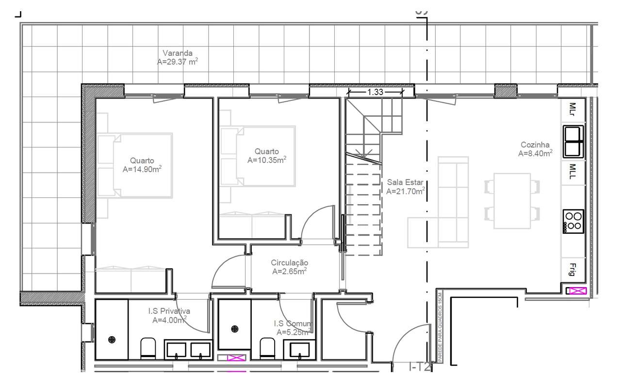 Apartamento T2 Duplex Novo - Grande imagem: 4/7