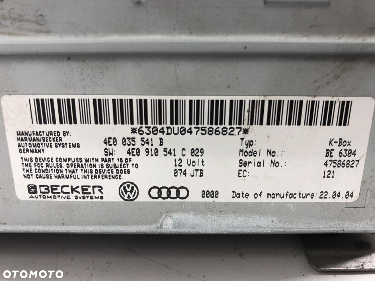 MODUŁ TUNER TV AUDI A8 D3 (4E2, 4E8) 2002 - 2010 4.0 TDI quattro 202 kW [275 KM] olej napędowy - 5