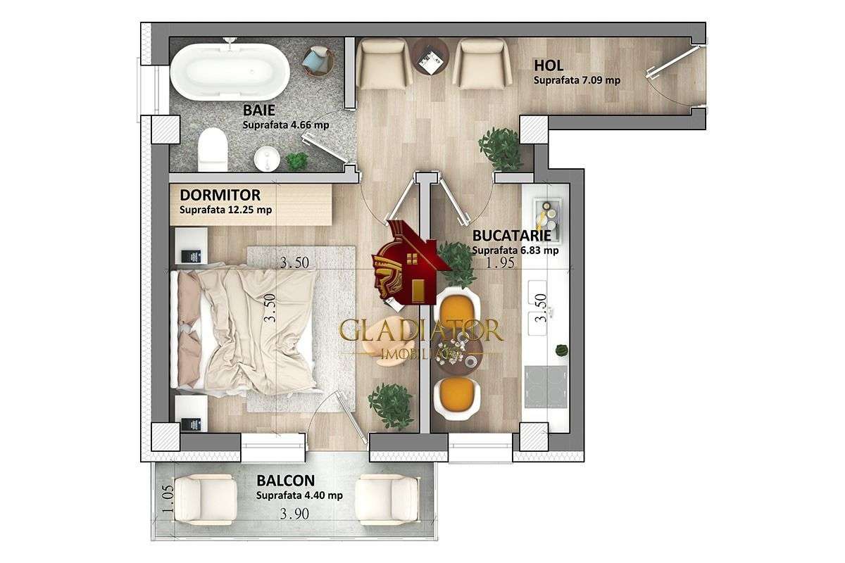 Apartament 1 camere, decomandat, bloc nou, Capat CUG - Lunca Cetatuii - Imagine principală: 1/7