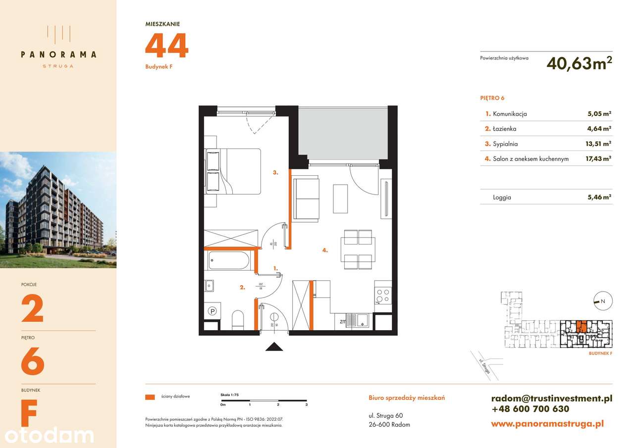 Panorama Struga | mieszkanie 2-pok. | F_44 - Pełny obrazek: 3/8
