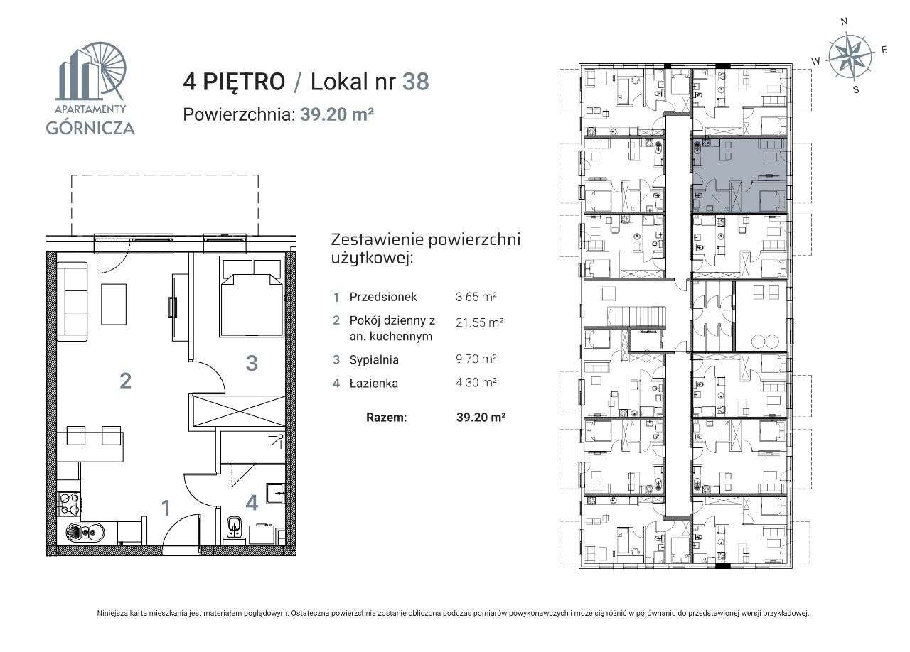 PROMOCJA Nowe Apartamenty Górnicza Lokal nr 38 - 39,2 mkw - Pełny obrazek: 2/11