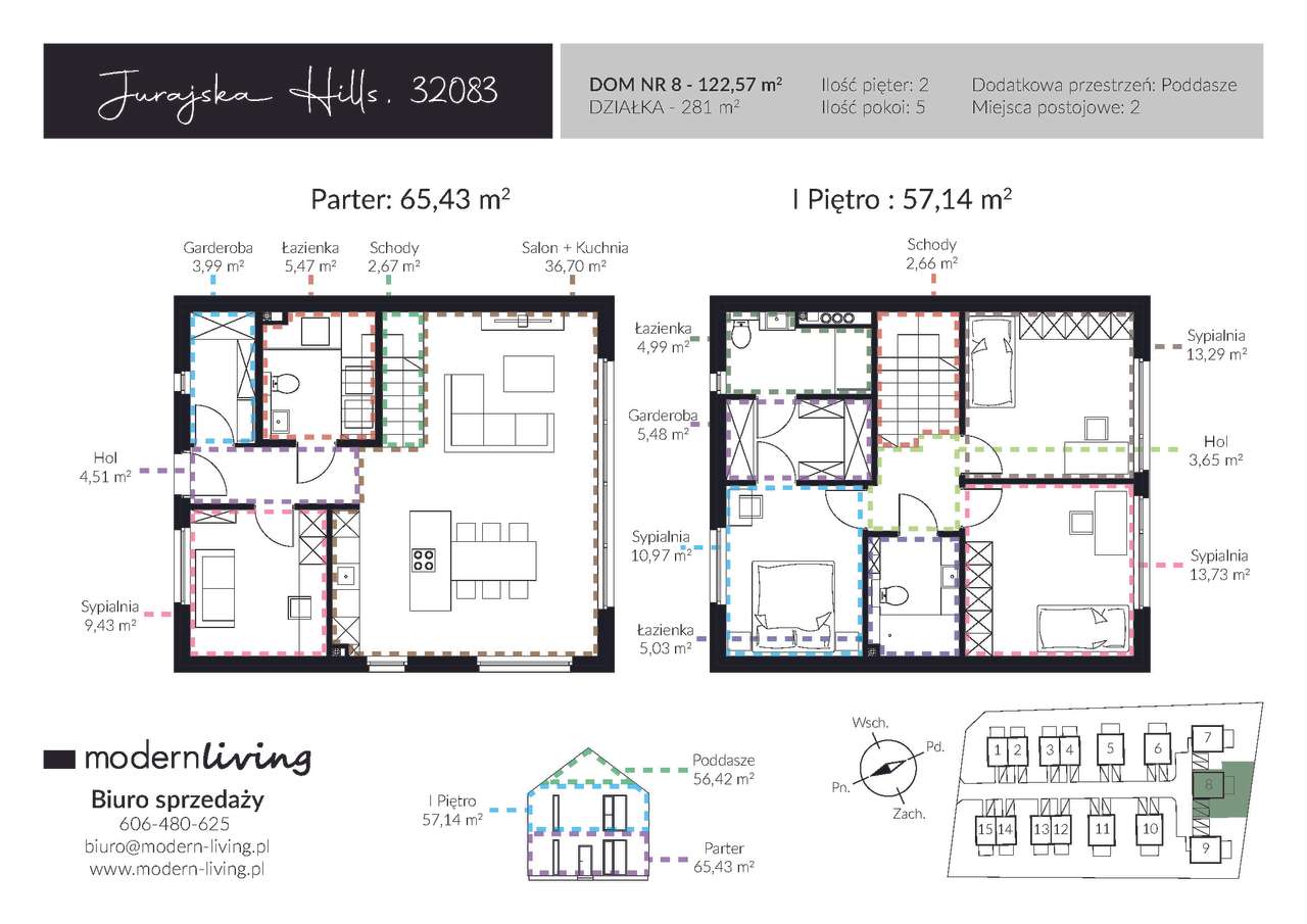Dom wolnostojacy 122 mkw, ogród, 2 miejsca postojowe, DOM nr 8 - Pełny obrazek: 4/9