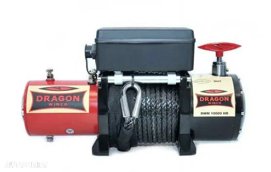 troliu scurt cablu sintetic, DRAGON WINCH 10000 lbs (trage 4536 kg) - 1