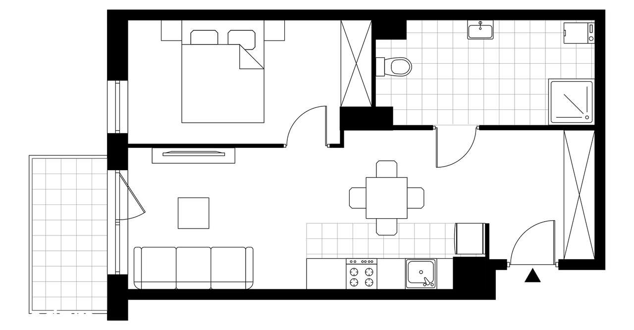 2-pokojowe mieszkanie 42m2 Bezpośrednio - Pełny obrazek: 3/8