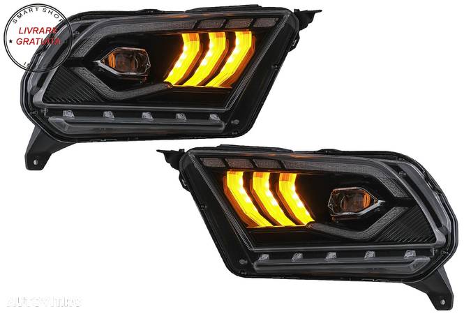 Faruri Full LED Ford Mustang V (2010-2014) cu Semnal Dinamic Secvential- livrare gratuita - 12