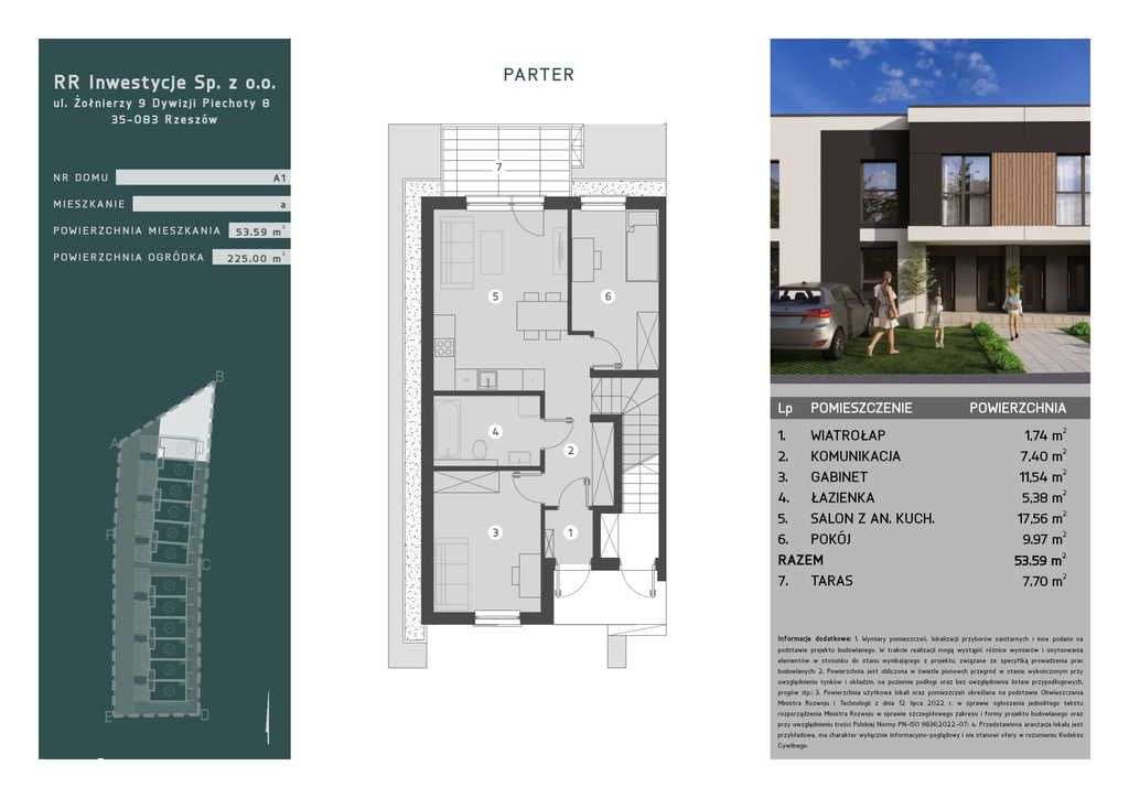 54m2| 3 pokoje z 225m2 ogórdkiem|os.Architektów - Pełny obrazek: 3/9