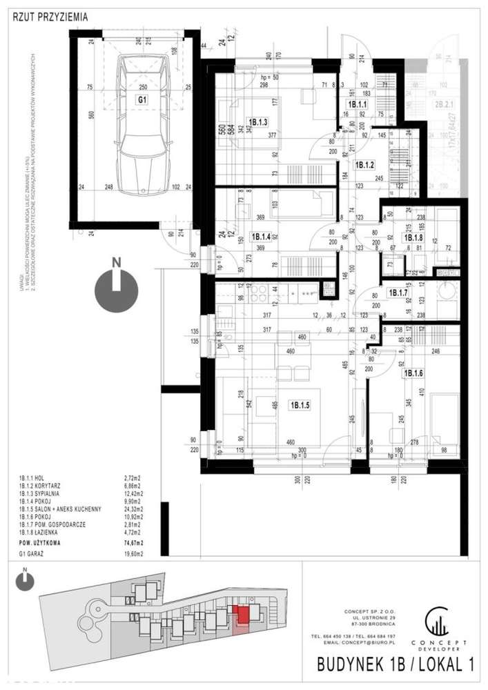 Mieszkanie 75 m2 - 4 pokoje, parter z ogródkiem-19