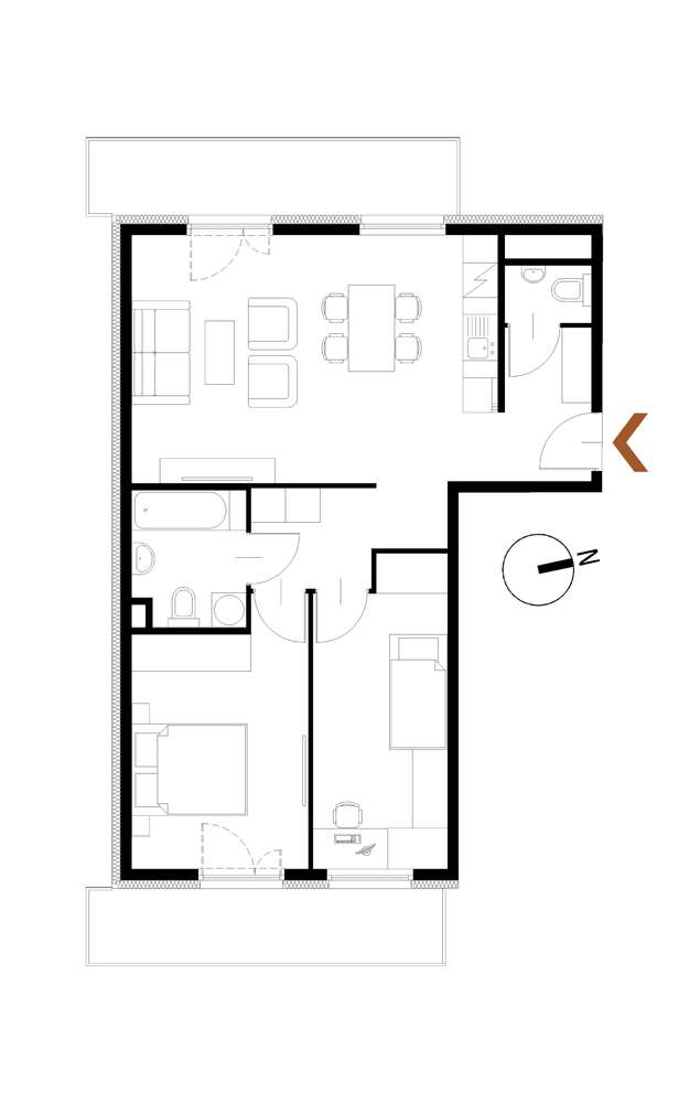 Gdyńska- 3-pok. mieszkanie z miejscem post. Gratis - Pełny obrazek: 2/12