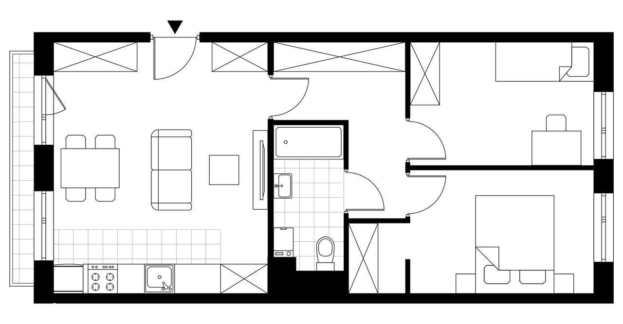 3-pokojowe mieszkanie 60m2 + balkon Bezpośrednio - Pełny obrazek: 4/9