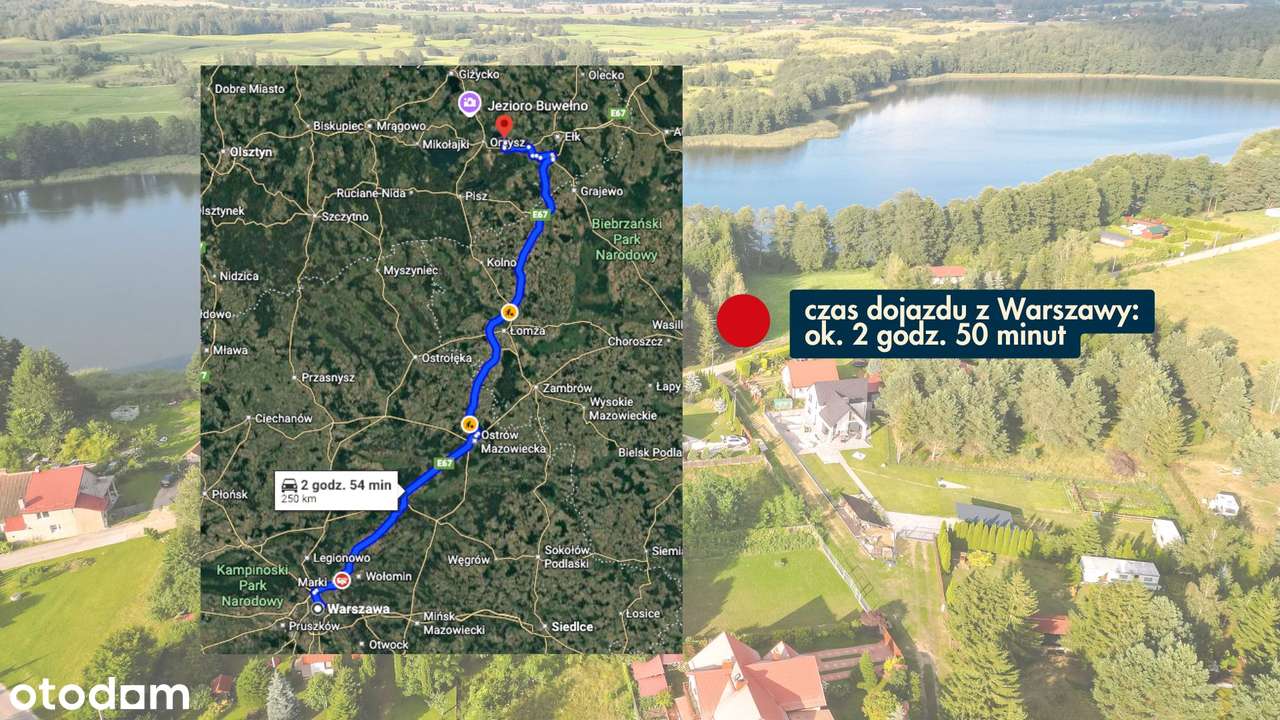 Działka budowlana + prywatny teren nad jeziorem - łącznie 1016 m2-7