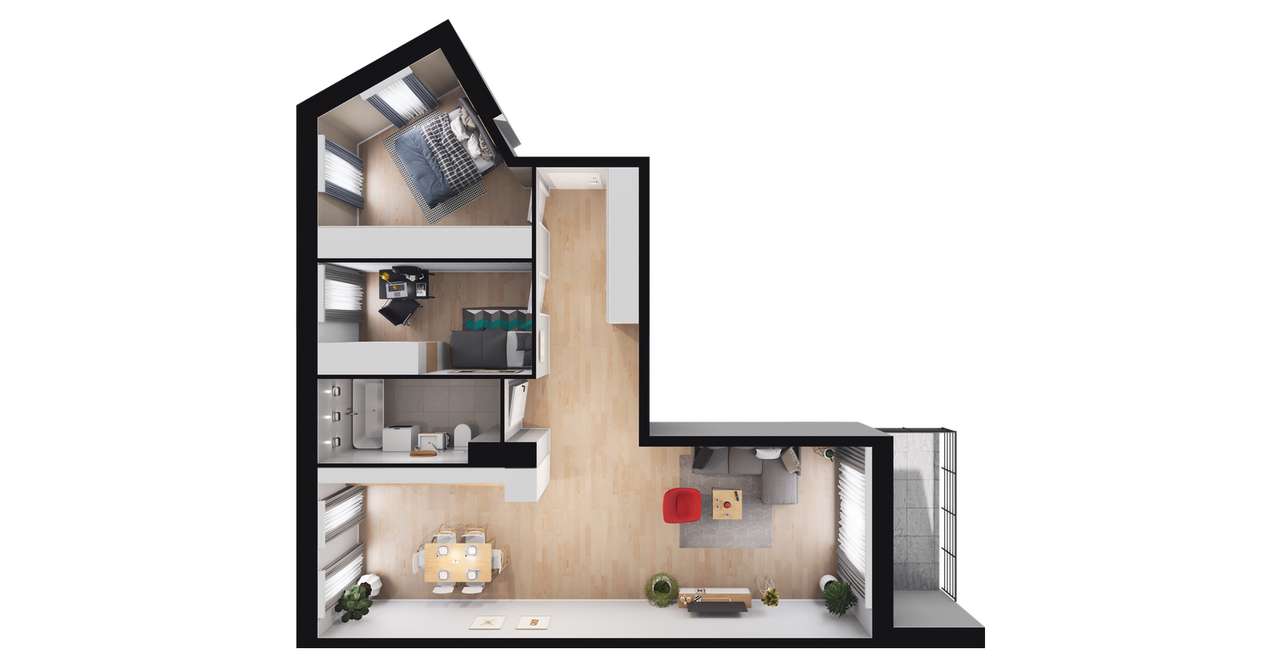 Stara Cegielnia Mielec | mieszkanie 3-pok. | E_M53 - Pełny obrazek: 3/9