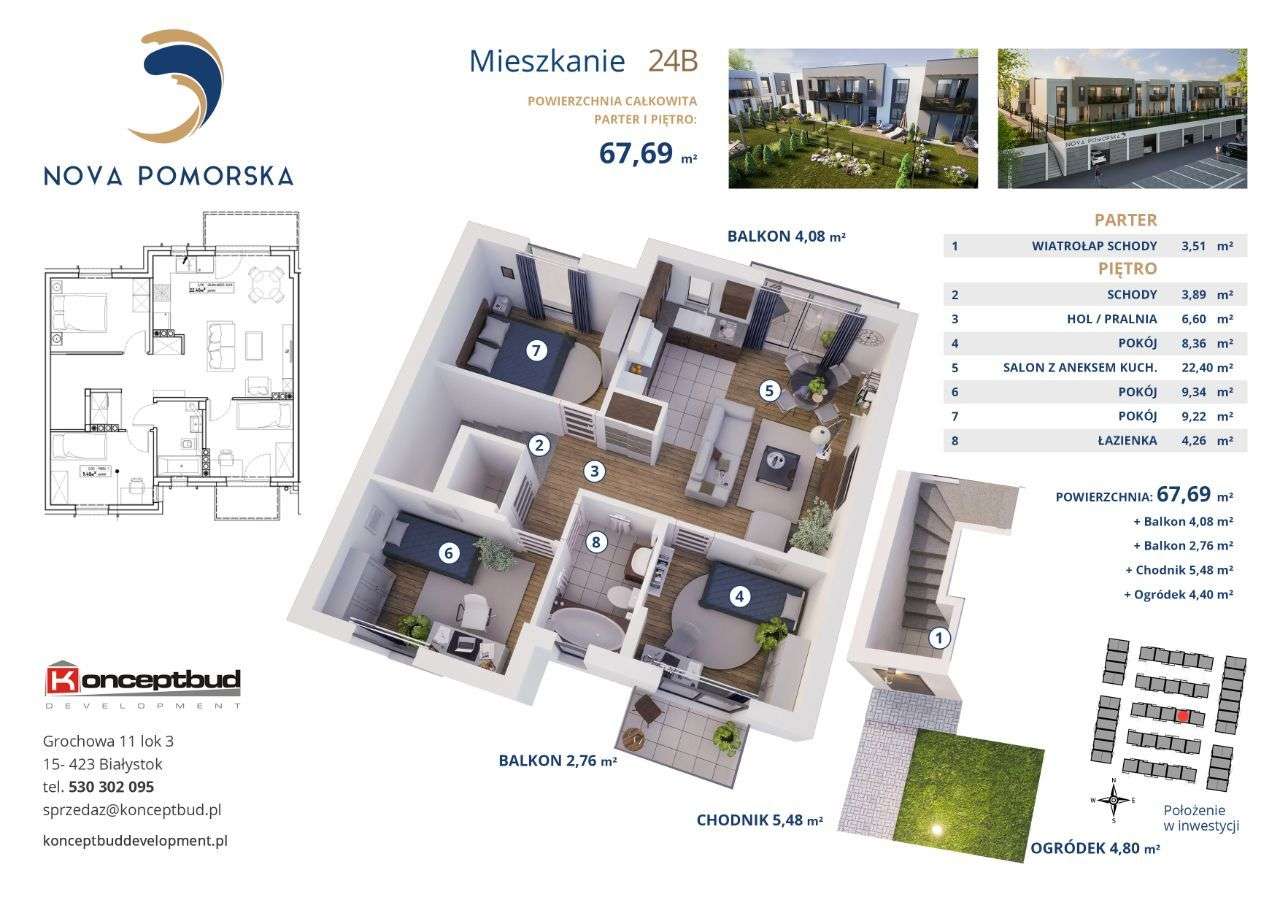 Nova Pomorska | mieszkanie 24B | 67.69 m2 - Pełny obrazek: 2/7
