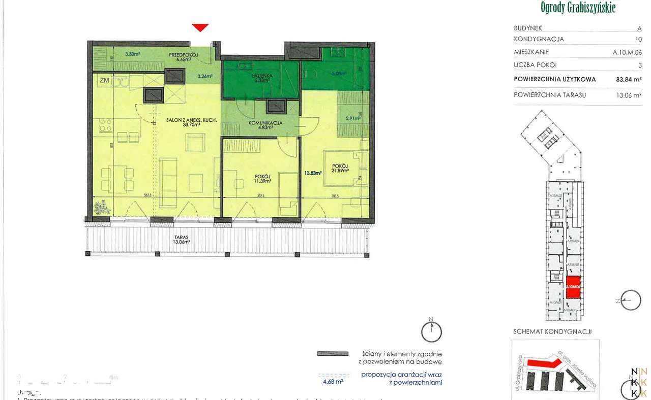 Nowe 3 pok., 83m2-  taras, Wrocław, ul. Hallera-14