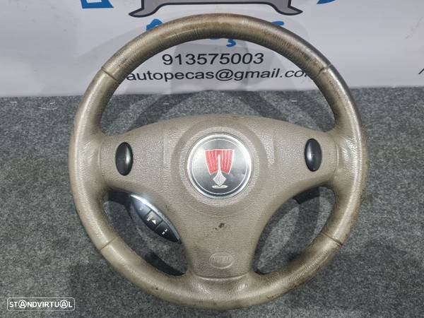 VOLANTE GUIADOR COMPLETO ROVER MG 75 PELE COMANDOS MULTIFUNÇÕES AIRBAG ZT - 1