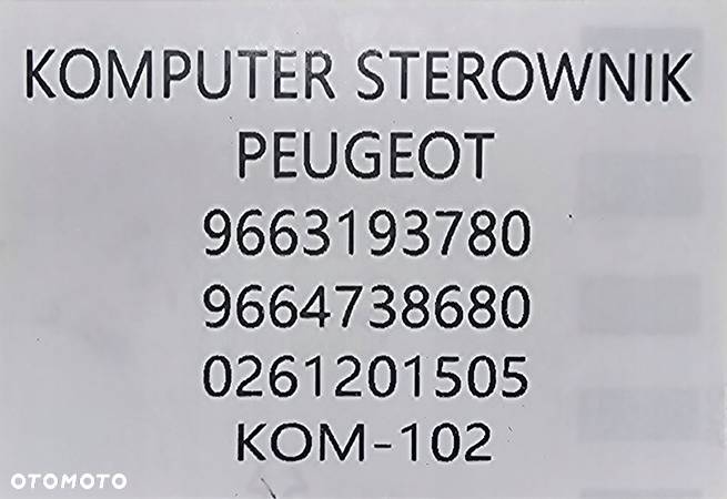 ORG MODUŁ KOMPUTER SILNIKA CITROEN / PEUGEOT - 9663193780 - 4