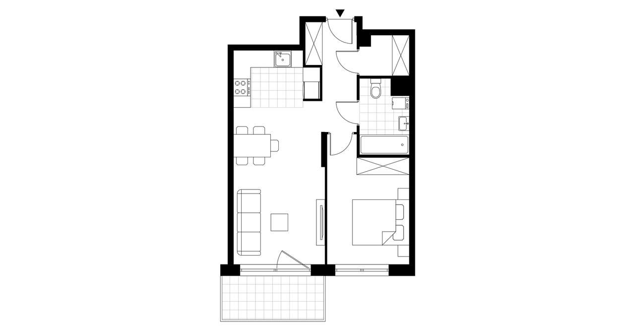 2-pokojowe mieszkanie 47m2 + balkon Bez Prowizji - Pełny obrazek: 3/8