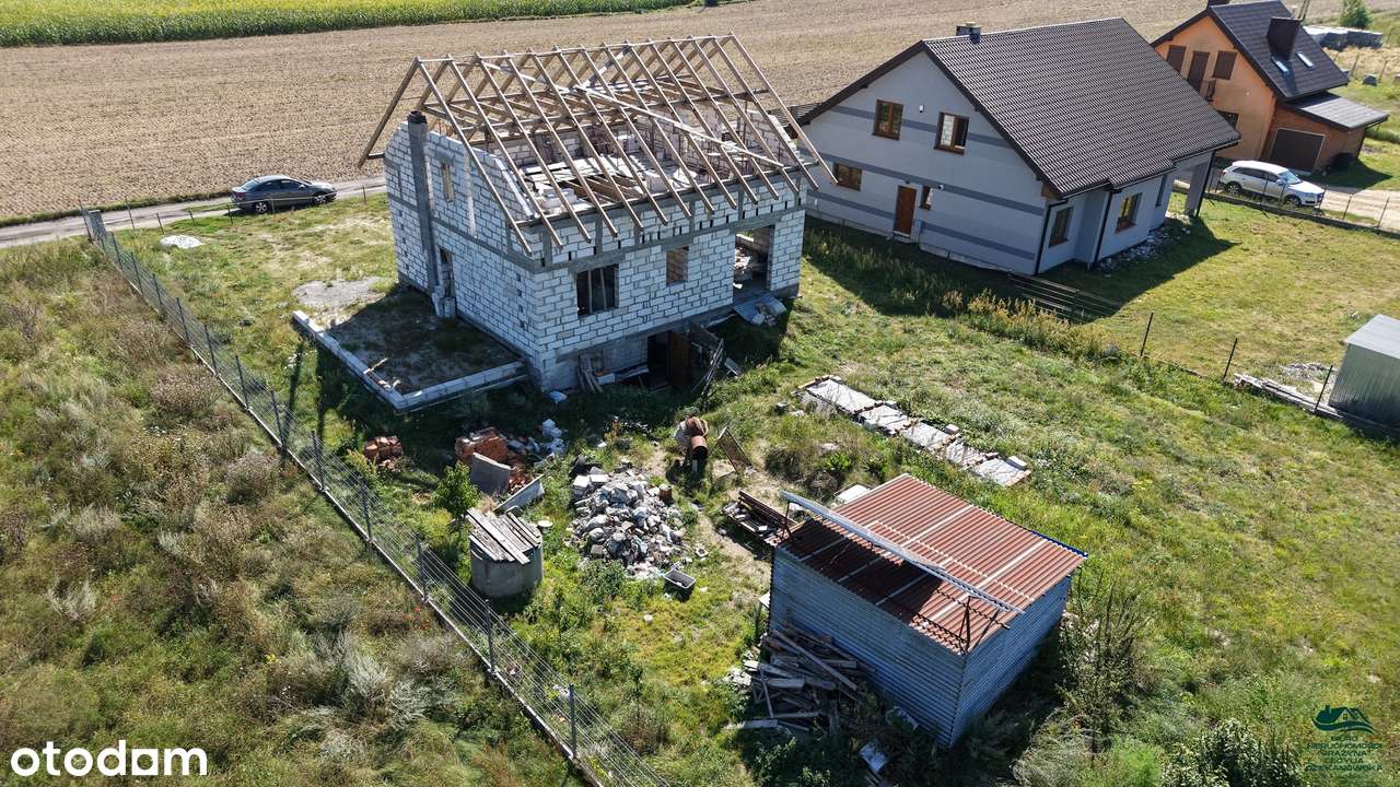 Dom 90m w surowym stanie otwartym z działką Rudunki-12
