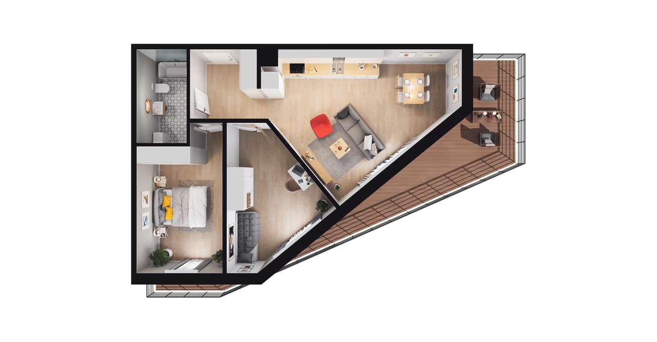 3-pokojowe mieszkanie 60m2 + loggia Bez Prowizji - Pełny obrazek: 2/8