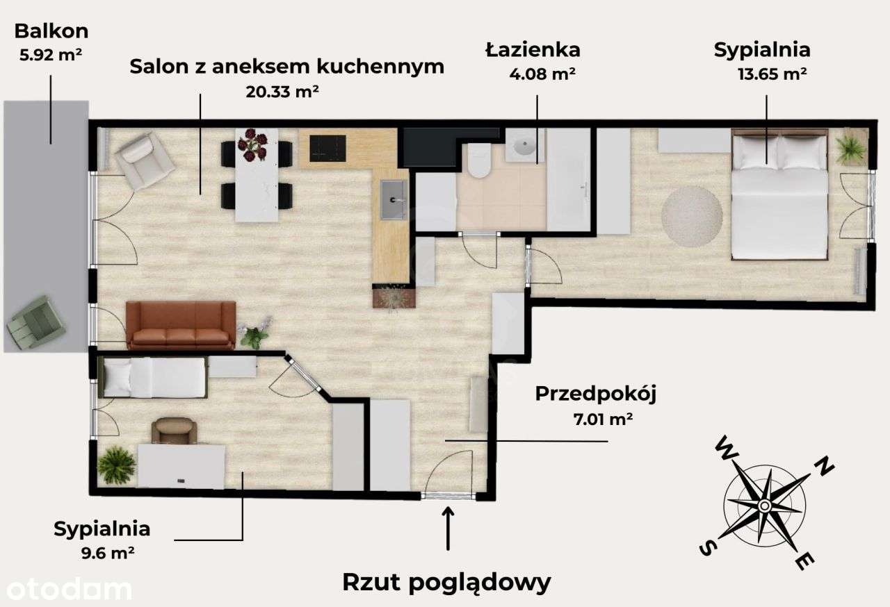 3 pokoje | Jasne | Zadbane | Dwustronne | Spokój-10