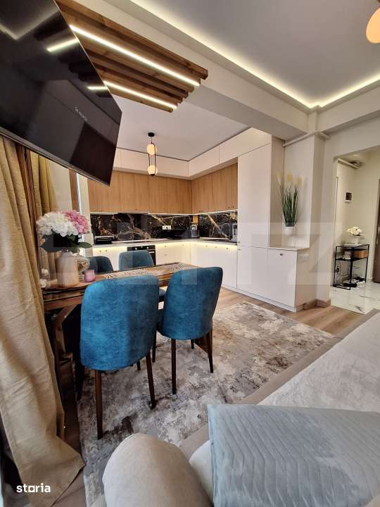 Apartament 2 camere Lux, ultrafinisat, mobilat complet, terasa 12mp, l - Imagine principală: 2/12