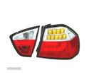 FAROLINS TRASEIROS CELIS LED PARA BMW E90 05-08 VERMELHO CROMADO - 2