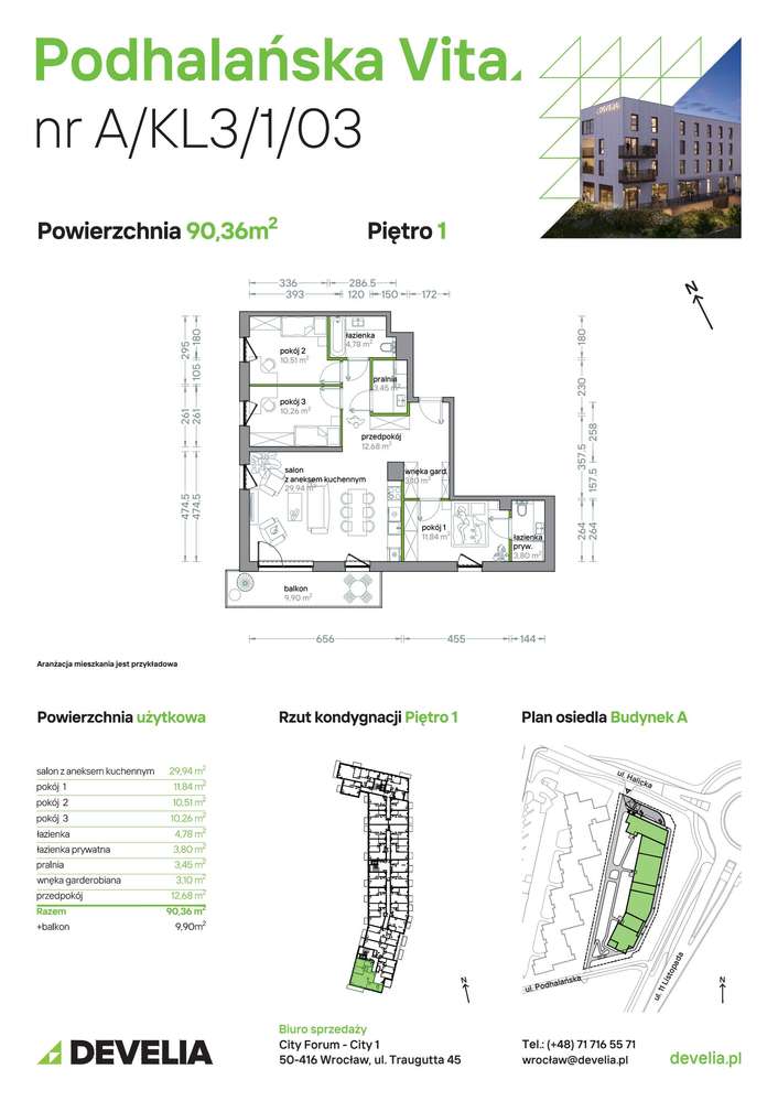 4-pokojowe mieszkanie 90m2 + balkon Bez Prowizji - Pełny obrazek: 2/6