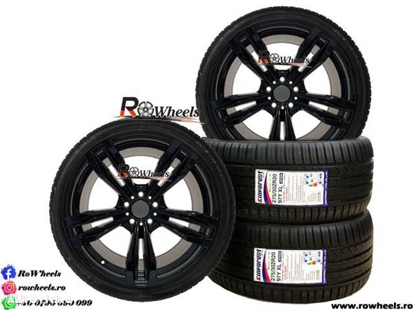 Jante BMW 20 R20 Negru Lucios BMW F01 F10 F13 Seria 5,6,7 X3 X5 X6 Anvelope Vara - 4