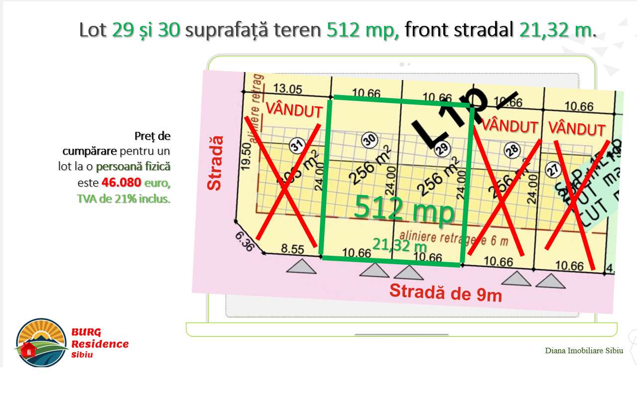 Teren de vânzare  512 mp în intravilan în Sibiu, str Viile Sibiului.-4