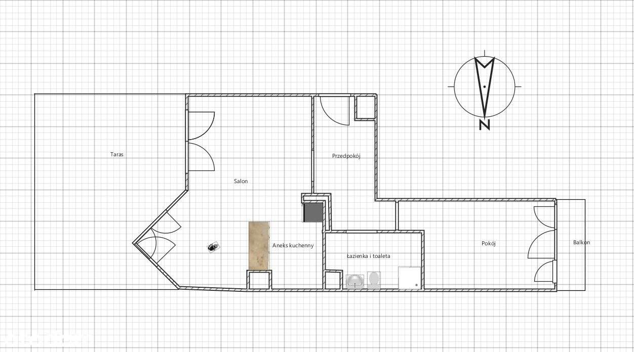 Przestronne 2-pokoje, 40- metrowy taras, balkon, g-11