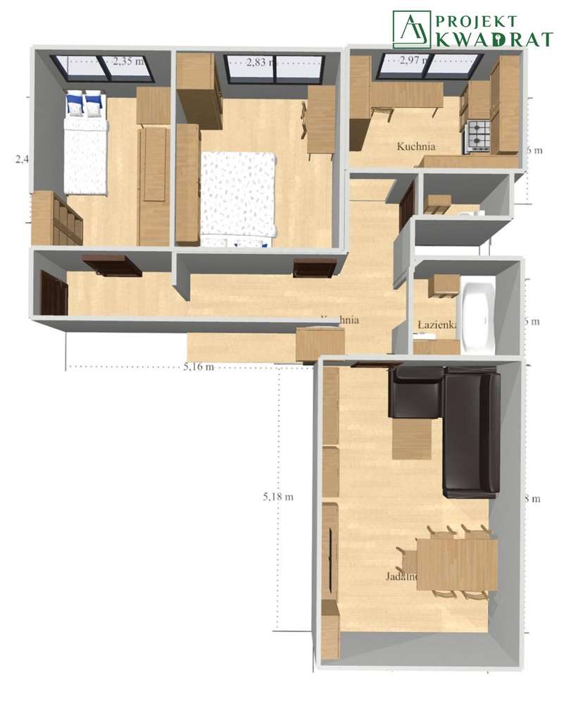 3 pokoje z dużym balkonem – świetna lokalizacja-14