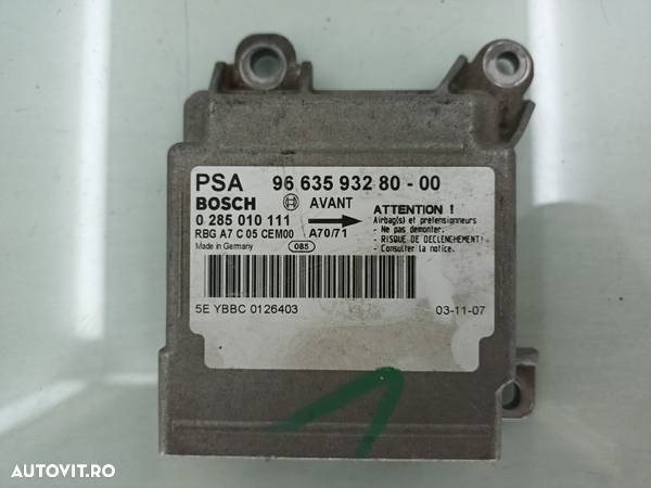 Calculator airbag Peugeot 207 1.4 HDI / 8HZ 2007-2014  9663593280 - 1