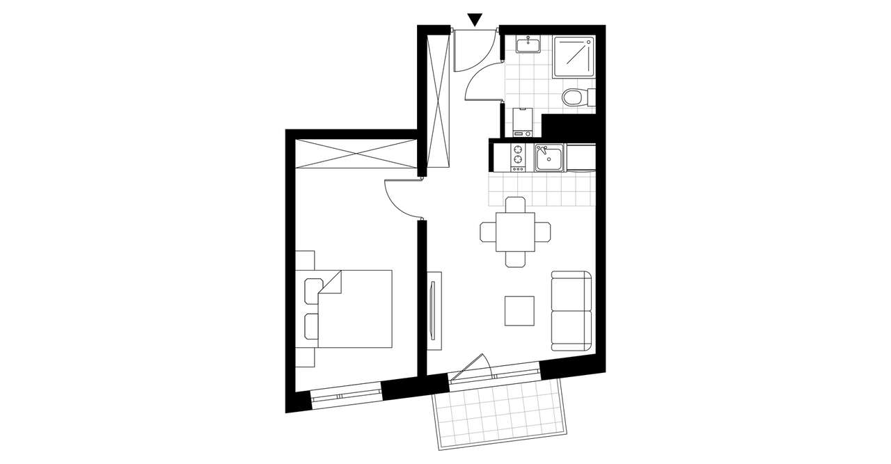 2-pokojowe mieszkanie 37m2 + balkon Bezpośrednio - Pełny obrazek: 4/9