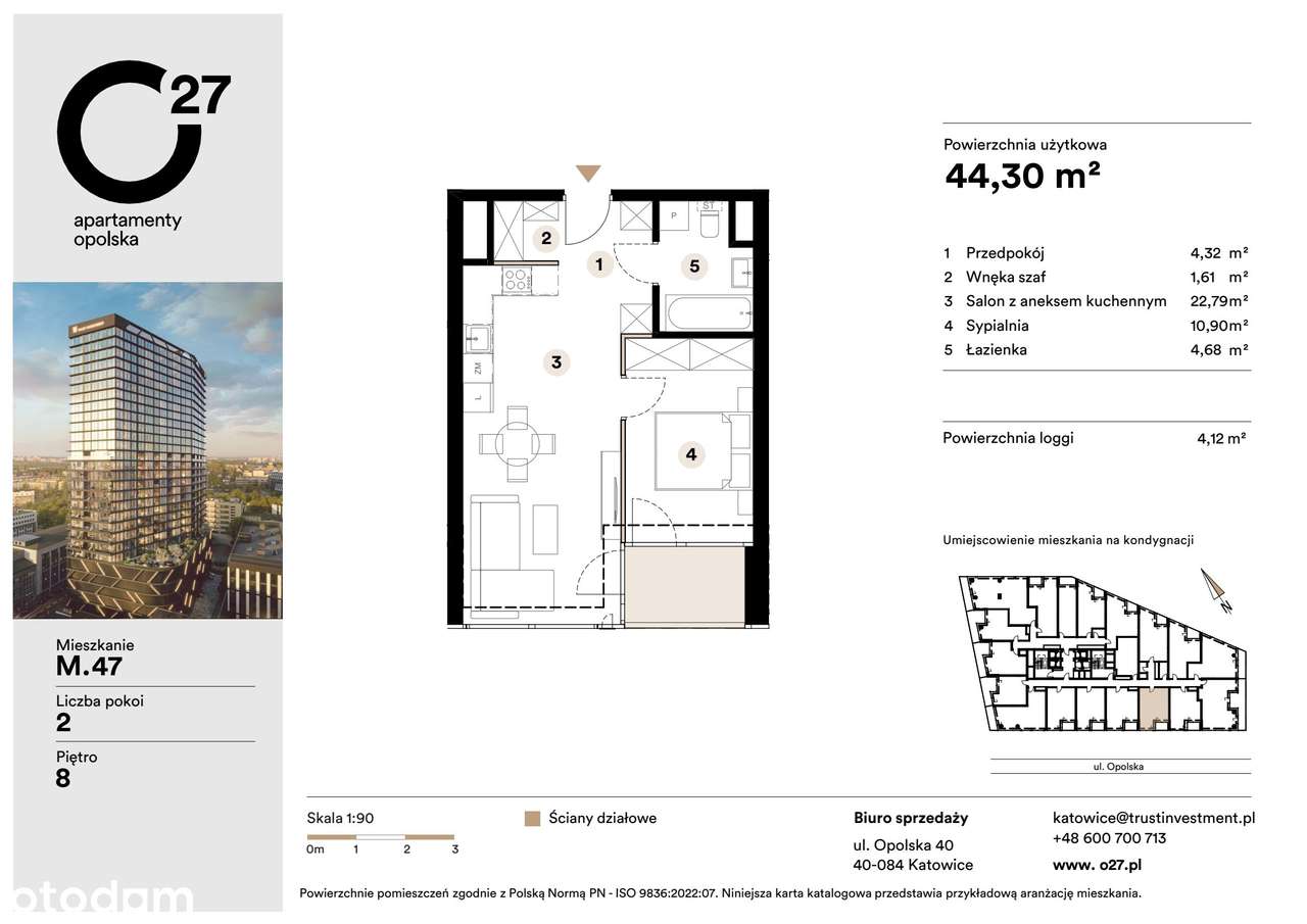 2-pokojowe mieszkanie 44m2 + loggia Bez Prowizji - Pełny obrazek: 3/10
