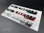 Set embleme Mercedes V8 Biturbo 4Matic+ Negru Roșu Crom - 3