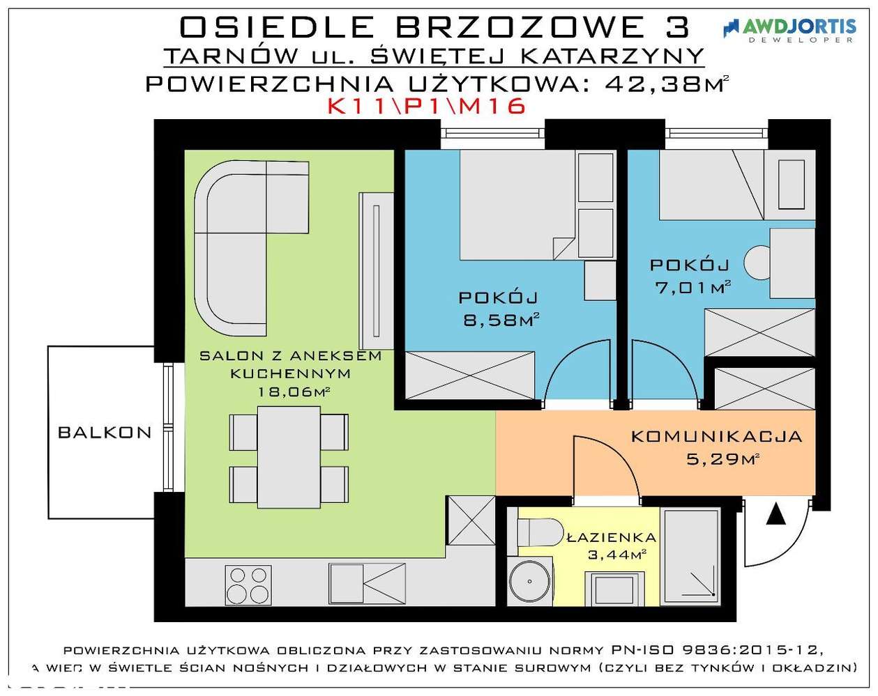 Osiedle Brzozowe 3 św. Katarzyna Tarnów 42,38 m2 - Pełny obrazek: 5/17
