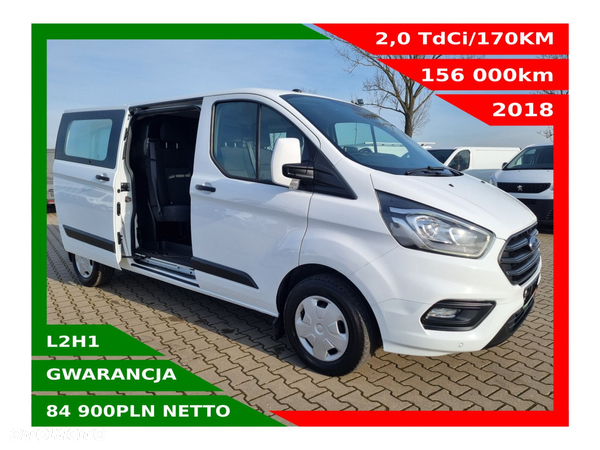 Ford Transit Custom Long *84900zł NETTO* Brygadówka 6 osób 2,0 TdCi/170KM - 2