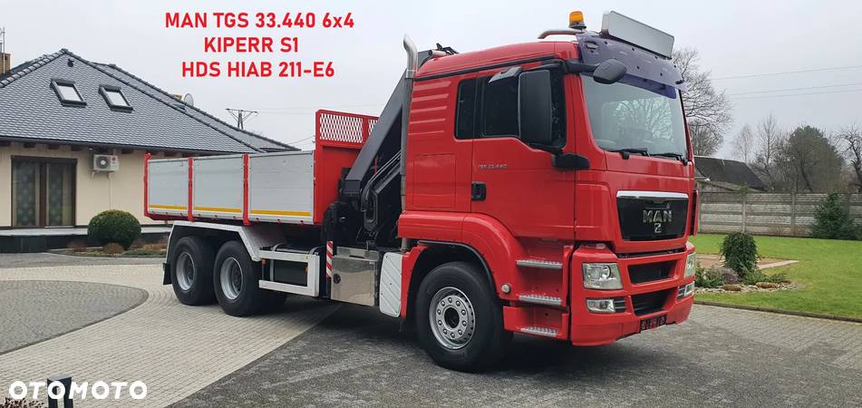 MAN TGS 33.440 6x4 Wywrotka + HDS HIAB 211 / RETARDER / - 2