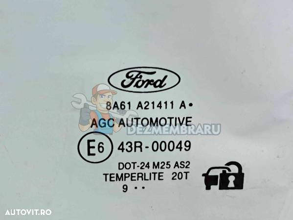 Geam usa stanga fata Ford Fiesta 5 [Fabr 2001-2010] OEM - 2