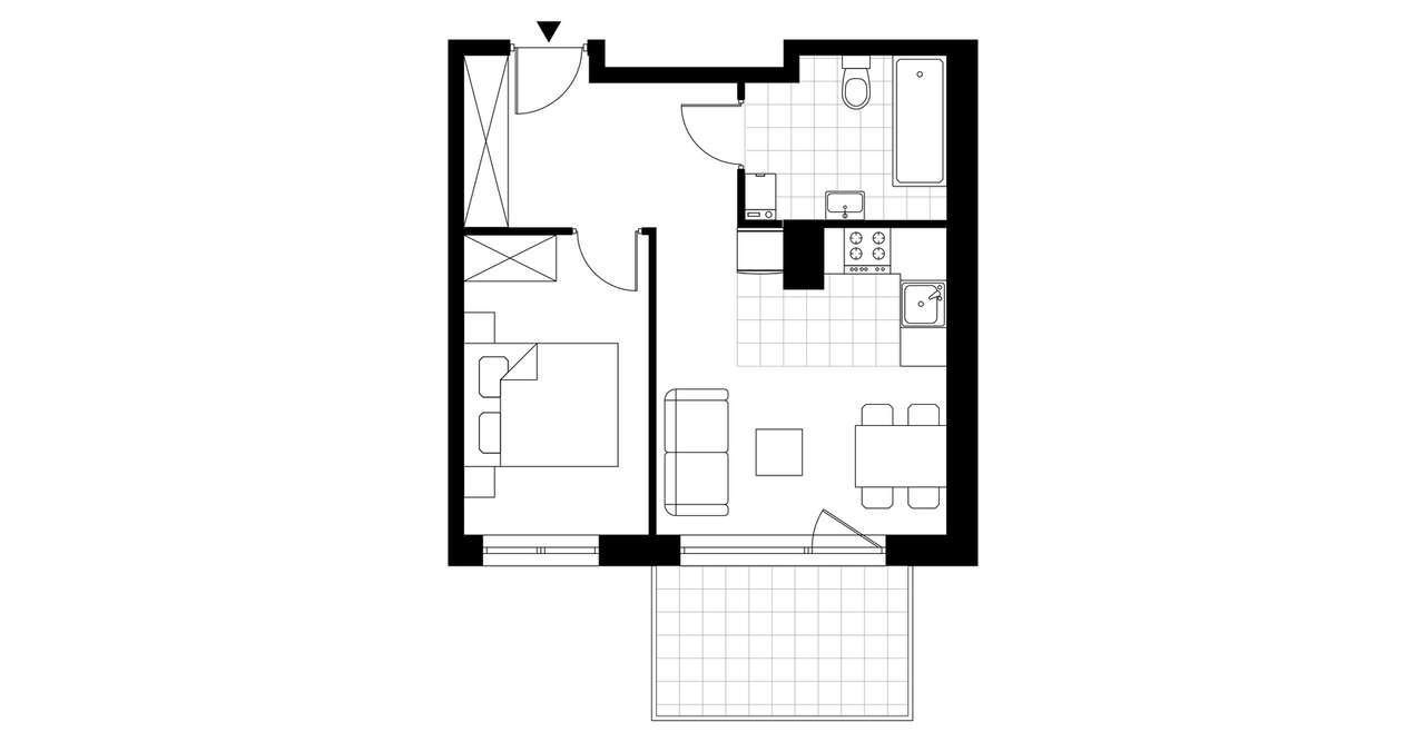 2-pokojowe mieszkanie 36m2 + balkon - Pełny obrazek: 4/9
