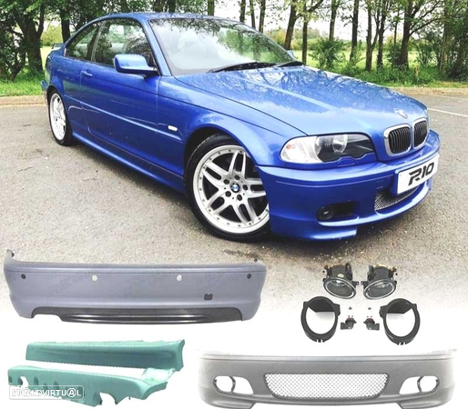 KIT DE CARROÇARIA COMPLETO PACK M2 MII PARA BMW E46 COUPE 99-07 COM PDC - 1